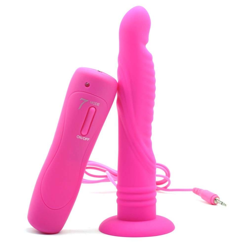 Анальный вибратор "Ripple Dildo" рельефный, розовый 